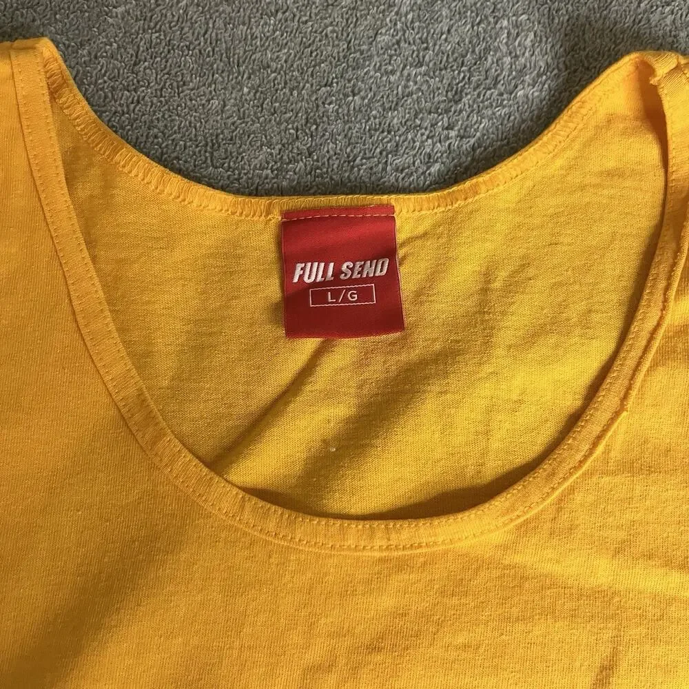 Full Send Men's Large Yellow Stevewilldoit Tank Top Nelk Boys Original Bubblegum